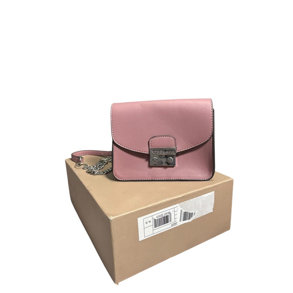 BCBG Generation Dusty Pink Quilted Crossbody Flap Bag Silver‎ Chain